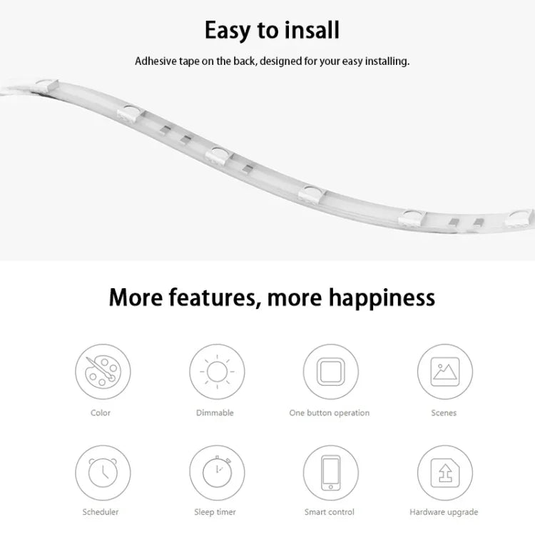 原裝小米有品Yeelight智能WiFi APP遠程控制延長LED燈帶，長度：1米