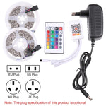 2片裸板5050 SMD RGB LED燈帶，30燈/米，長度：5米，12V 2A 100-240V，附24鍵塗鴉控制器，5050 SMD RGB LED，5米x2