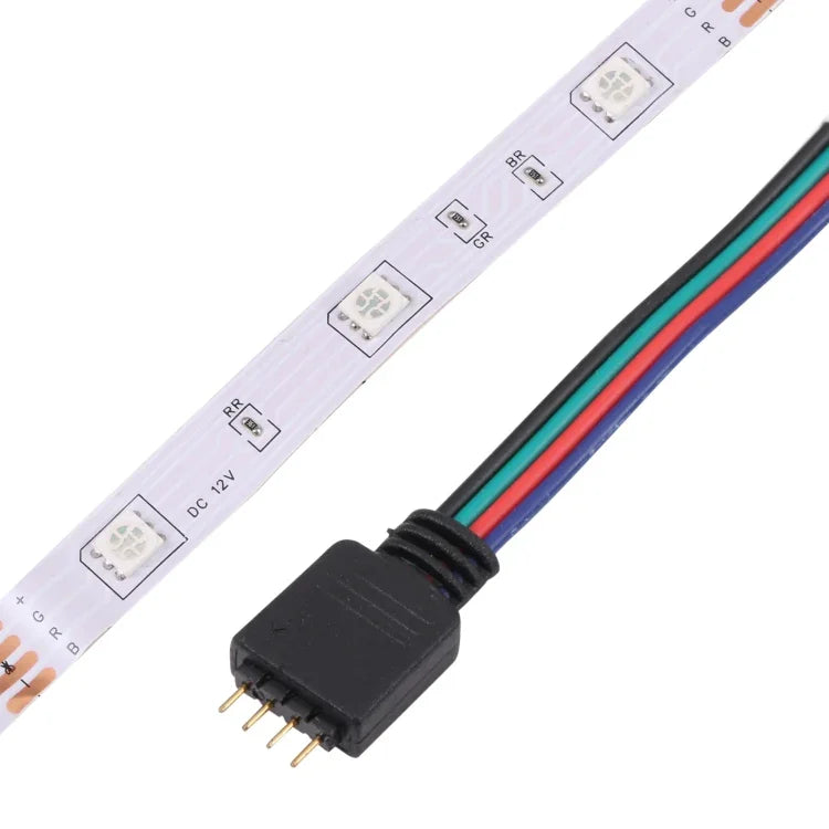 2片裸板5050 SMD RGB LED燈帶，30燈/米，長度：5米，12V 2A 100-240V，附24鍵塗鴉控制器，5050 SMD RGB LED，5米x2