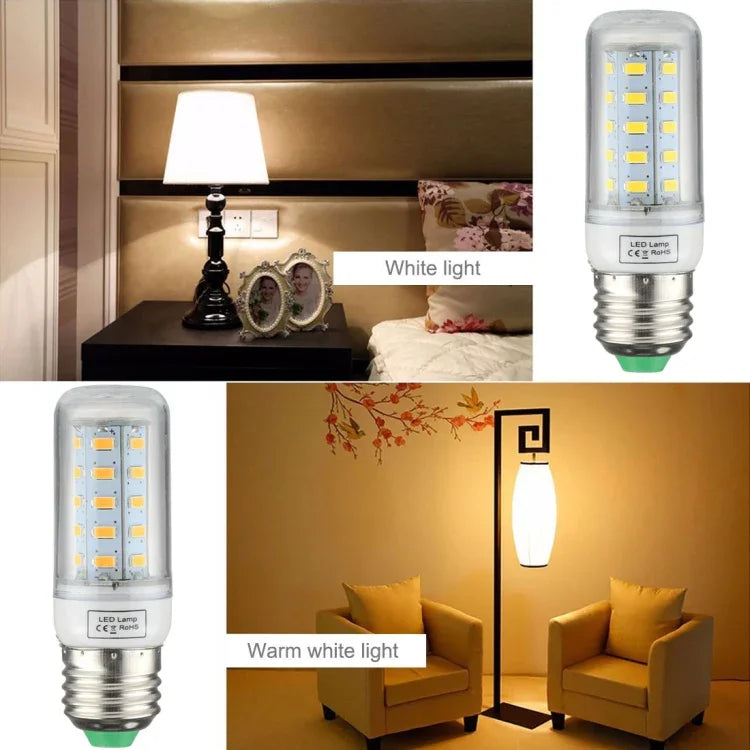 SMD 5730 節能燈泡，直流 12-30V，E27 36 LED 白光，E27 36 LED 暖白光