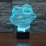 7 Color Discoloration Creative Visual Stereo Lamp Desk Lamp Night Light, Frog Style