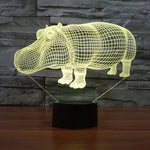 7 Color Discoloration Creative Visual Stereo Lamp Desk Lamp Night Light, Rhino Style