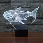 7 Color Discoloration Creative Visual Stereo Lamp Desk Lamp Night Light, Side Face Shark Style