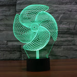 7 Color Discoloration Creative Visual Stereo Lamp Desk Lamp Night Light, Big Pinwheel Style