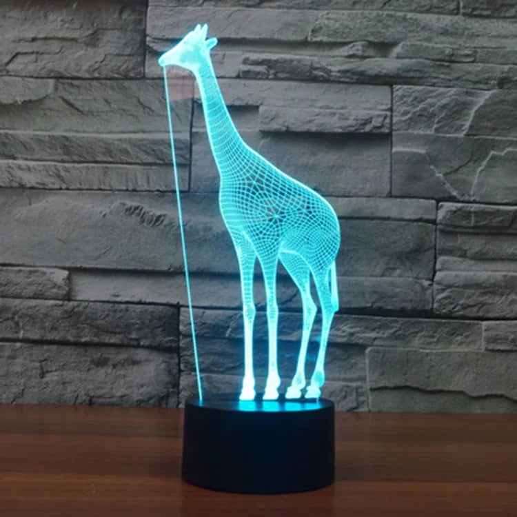 7 Color Discoloration Creative Visual Stereo Lamp Desk Lamp Night Light, Giraffe Style