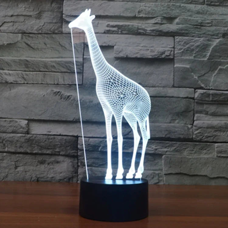 7 Color Discoloration Creative Visual Stereo Lamp Desk Lamp Night Light, Giraffe Style