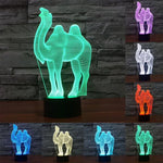 7 Color Discoloration Creative Visual Stereo Lamp Desk Lamp Night Light, Camel Style
