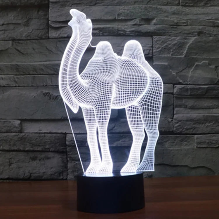 7 Color Discoloration Creative Visual Stereo Lamp Desk Lamp Night Light, Camel Style