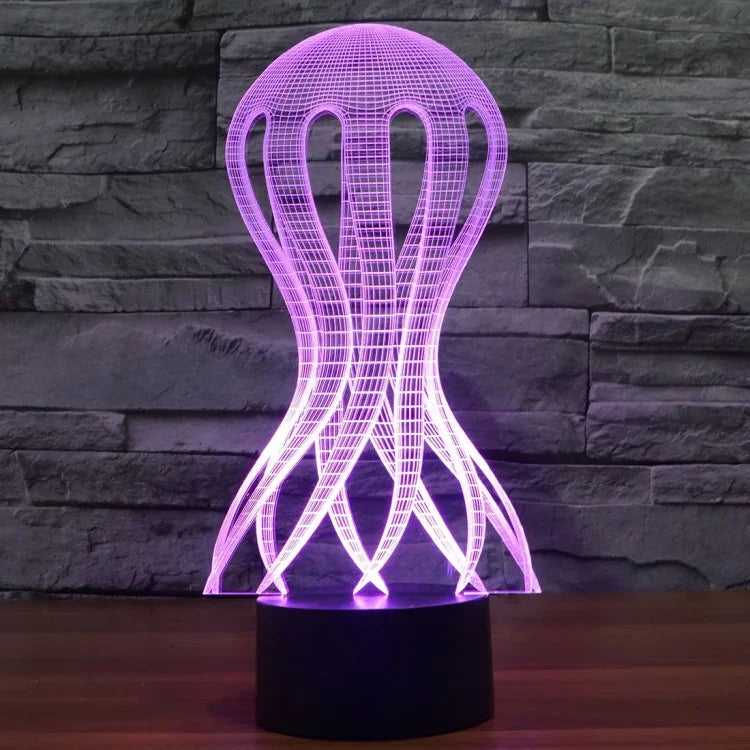 7 Color Discoloration Creative Visual Stereo Lamp Desk Lamp Night Light, Acaleph Style