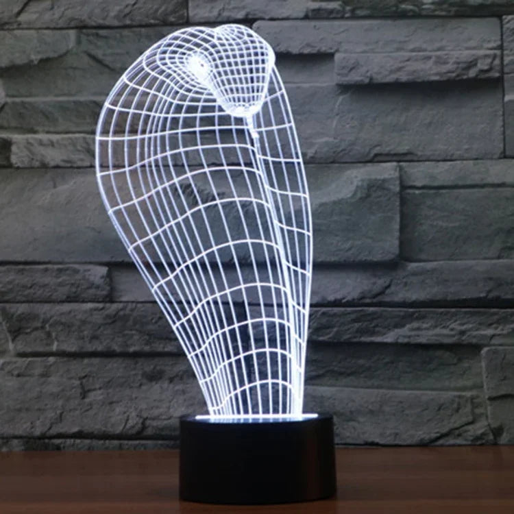 7 Color Discoloration Creative Visual Stereo Lamp Desk Lamp Night Light, Cobra Style