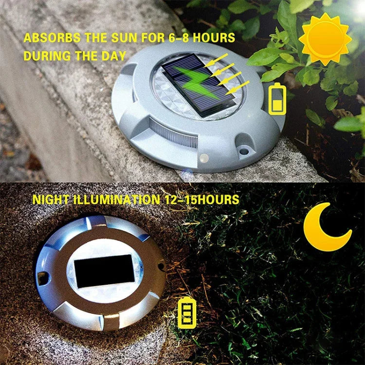 4個LED太陽能嵌入式地燈 IP68防水戶外花園草坪燈
