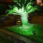 3 In 1 Red Green Blue Light Lawn Insertion Pool Diving Solar Spotlight, Red Green Blue Light