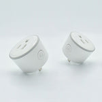 10A圓形WiFi 2.4GHz迷你插頭APP遠端控制定時智慧插座，支援Alexa與Google Home，彩色呼吸燈，AC 100-240V，美規插頭