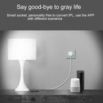 10A圓形WiFi 2.4GHz迷你插頭APP遠端控制定時智慧插座，支援Alexa與Google Home，彩色呼吸燈，AC 100-240V，美規插頭