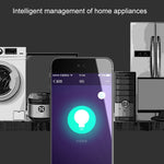 10A圓形WiFi 2.4GHz迷你插頭APP遠端控制定時智慧插座，支援Alexa與Google Home，彩色呼吸燈，AC 100-240V，美規插頭