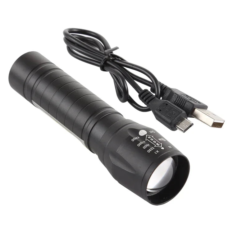 A2 USB充電防水可變焦XPE + COB手電筒，具3種模式及收納盒, A2