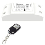 Sonoff 433MHz DIY WiFi 智能無線遙控定時模組電源開關，附4鍵遙控器，適用智慧家庭，支援 iOS 和 Android，433MHz 遙控