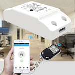 Sonoff 433MHz DIY WiFi 智能無線遙控定時模組電源開關，附4鍵遙控器，適用智慧家庭，支援 iOS 和 Android，433MHz 遙控