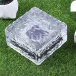 Solar Powered Square Tempered Glass Outdoor LED Buried Light Garden Decoration Lamp IP55 Waterproof，Size: 10 x 10 x 5.2cm, 10 x 10 x 5.2cm