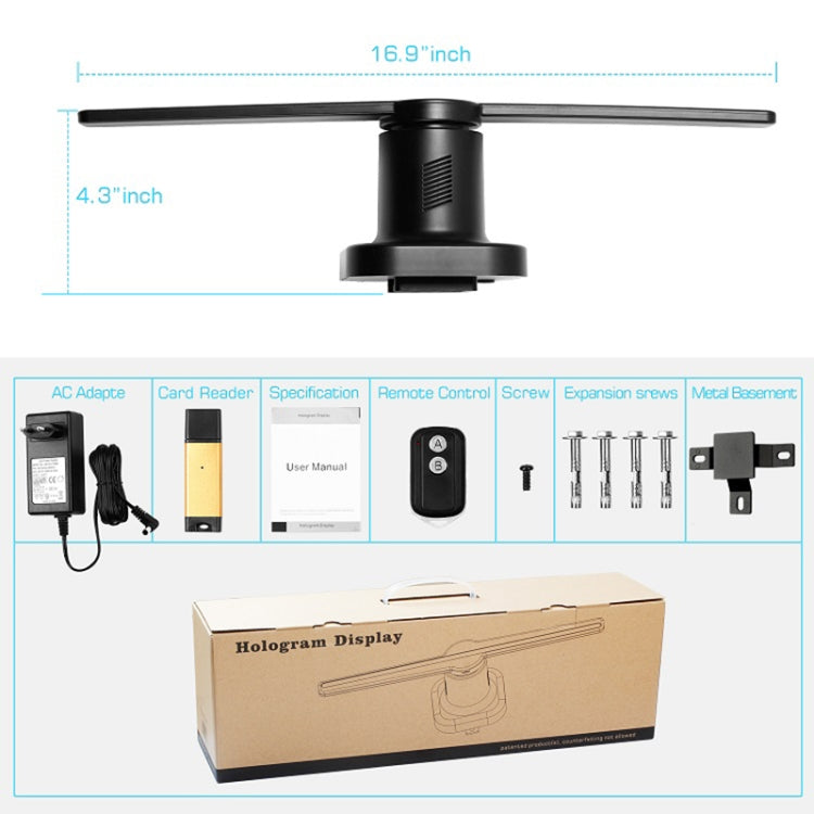 224 顆 LED 全息投影風扇，附遙控器，支援 4GB Micro SD 卡，AC 100-240V，450 x 224 像素