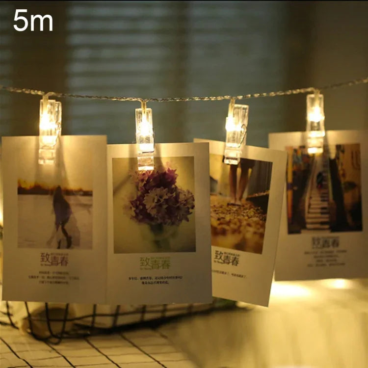 50顆LED燈 3 x AA電池盒 鏈燈 裝飾燈 家用掛畫、DIY派對、婚禮、聖誕裝飾，5米