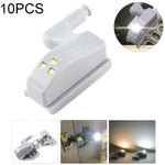 10 個 0.3W 通用內鉸鏈 LED 感應燈 櫥櫃 3 LED 夜燈 自動開關燈泡，10 個白光，10 個暖白光