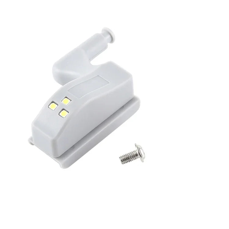 10 個 0.3W 通用內鉸鏈 LED 感應燈 櫥櫃 3 LED 夜燈 自動開關燈泡，10 個白光，10 個暖白光