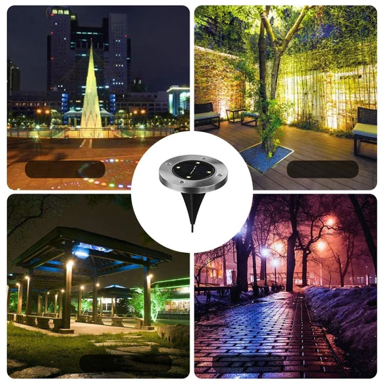 SMD 5050地下燈戶外小徑花園甲板LED燈，4顆LED白光，4顆LED暖白光
