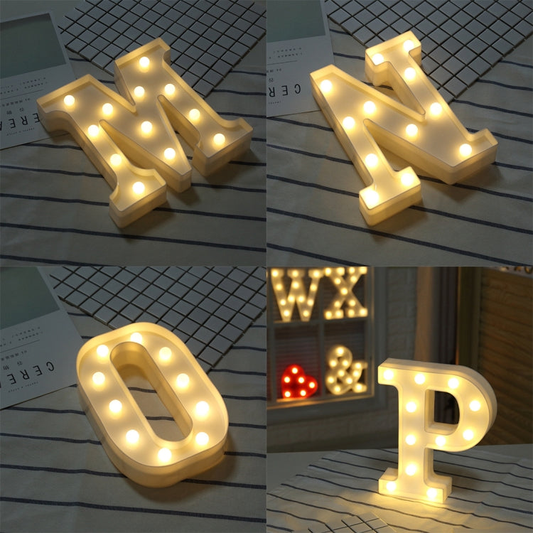 乾電池供電暖白色立式掛式 LED 節日燈，A，N，B，O，C，P，D，Q，E，R，F，G，T，U，V，I，W，J，K，X，L，M，Z