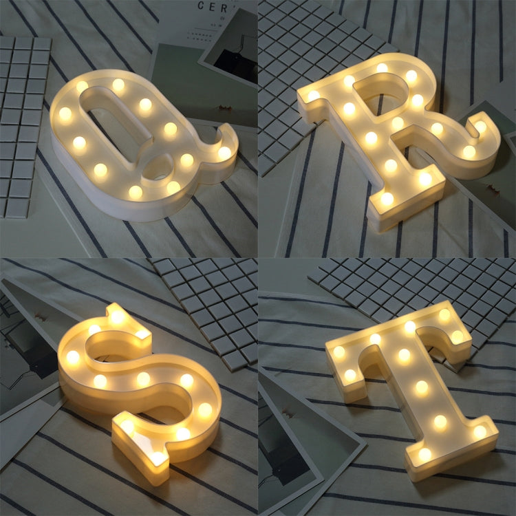 乾電池供電暖白色立式掛式 LED 節日燈，A，N，B，O，C，P，D，Q，E，R，F，G，T，U，V，I，W，J，K，X，L，M，Z