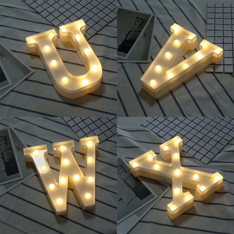 乾電池供電暖白色立式掛式 LED 節日燈，A，N，B，O，C，P，D，Q，E，R，F，G，T，U，V，I，W，J，K，X，L，M，Z