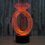 7 Color Discoloration Creative Visual Stereo Lamp Desk Lamp Night Light, Diamond Ring Style
