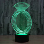 7 Color Discoloration Creative Visual Stereo Lamp Desk Lamp Night Light, Diamond Ring Style