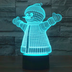 7 Color Discoloration Creative Visual Stereo Lamp Desk Lamp Night Light, 2923 Snowman Style