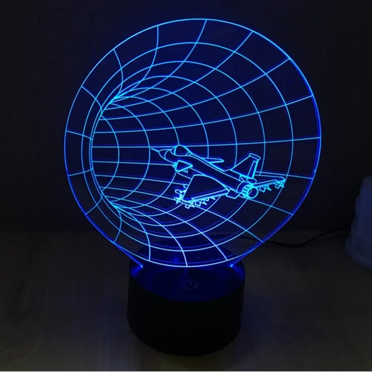 7 Color Discoloration Creative Visual Stereo Lamp Desk Lamp Night Light, Time Machine Style