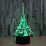 7 Color Discoloration Creative Visual Stereo Lamp Desk Lamp Night Light, Eiffel Tower Style