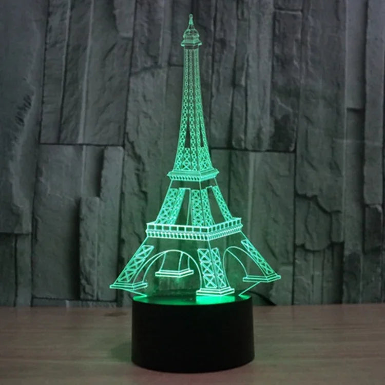 7 Color Discoloration Creative Visual Stereo Lamp Desk Lamp Night Light, Eiffel Tower Style
