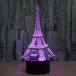 7 Color Discoloration Creative Visual Stereo Lamp Desk Lamp Night Light, Eiffel Tower Style