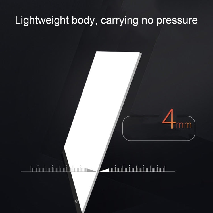 超薄 A4 尺寸便攜式 USB LED 藝術描圖燈箱複寫板，具亮度調節功能，適合藝術家繪畫素描動畫及 X 光檢視，亮度調節，無充電器