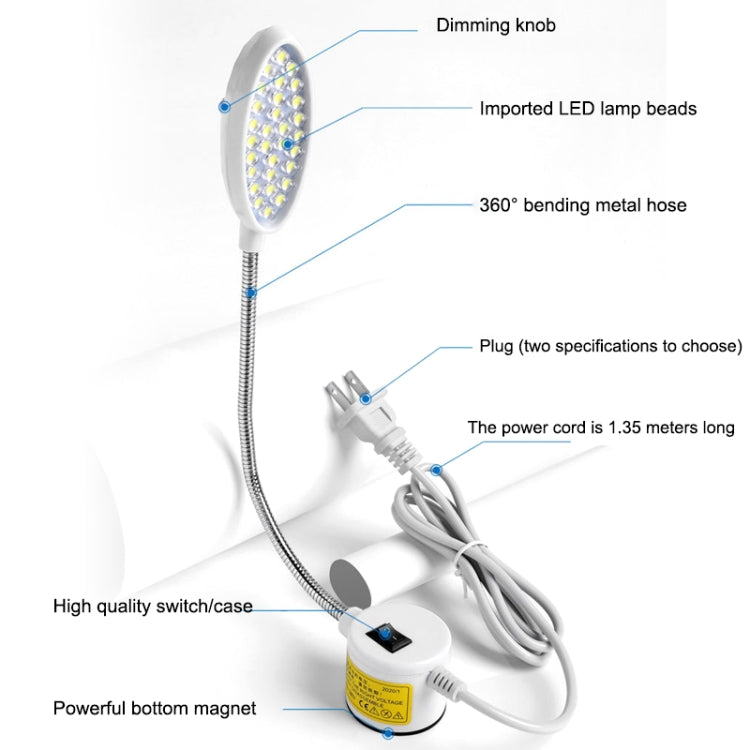LED 縫紉機燈 可調光磁鐵工作節能燈 22 顆燈珠，22 顆燈珠
