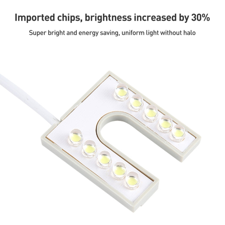 10 顆 LED 縫紉機燈 U 形高亮磁鐵工作節能燈