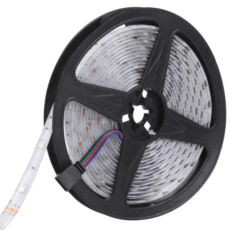 5米150燈SMD 5050 IP65防水藍牙RGB燈條，附24鍵遙控器，歐規插頭，5米150燈IP65