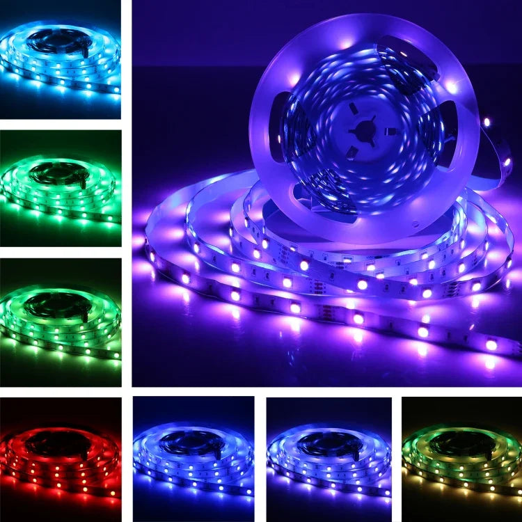 10m 300 顆 LED SMD 5050 IP44 防水 RGB 燈條附 24 鍵遙控器，EU 插頭，10m 300 顆 LED IP44