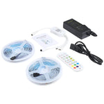 20m 600 顆 LED SMD 5050 IP44 防水 RGB 燈條附 24 鍵藍牙+音樂遙控器，EU 插頭，20m 600 顆 LED IP44