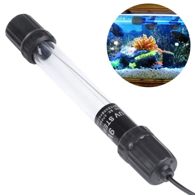 UV-009 9W紫外線殺菌燈水族箱消毒燈，歐規插頭，9W