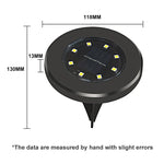 4個8 LED IP65防水太陽能埋地燈，花園別墅草坪裝飾聚光燈