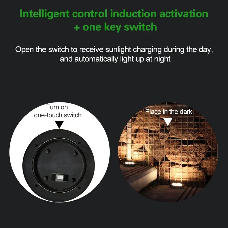 4個8 LED IP65防水太陽能埋地燈，花園別墅草坪裝飾聚光燈