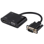 2合1 VGA轉HDMI + VGA 15針高清電視轉接器帶音頻