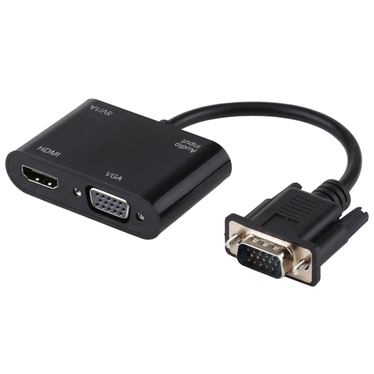 2合1 VGA轉HDMI + VGA 15針高清電視轉接器帶音頻