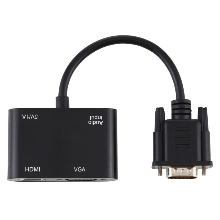2合1 VGA轉HDMI + VGA 15針高清電視轉接器帶音頻